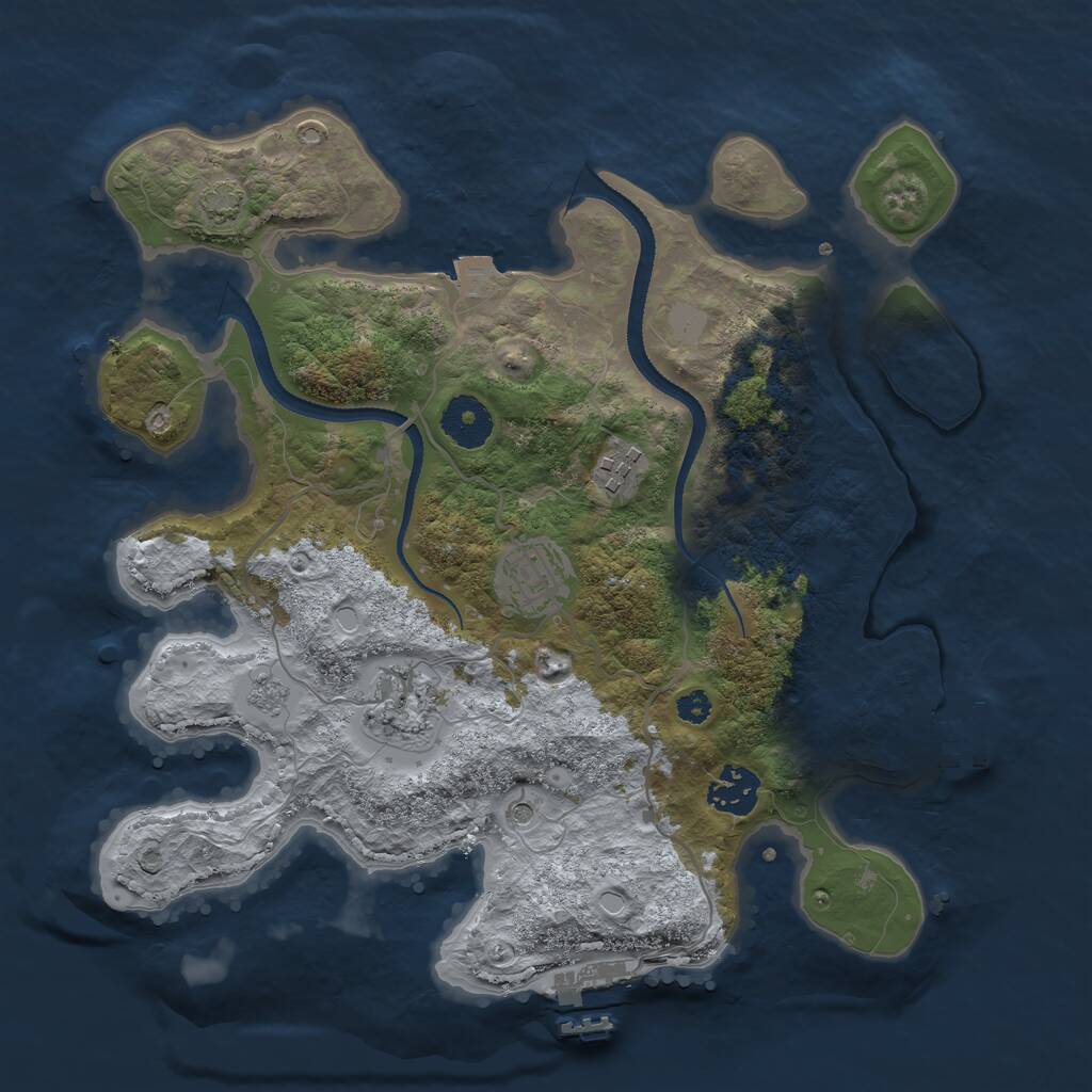 Rust Map: Procedural Map, Size: 3250, Seed: 786759279, 10 Monuments