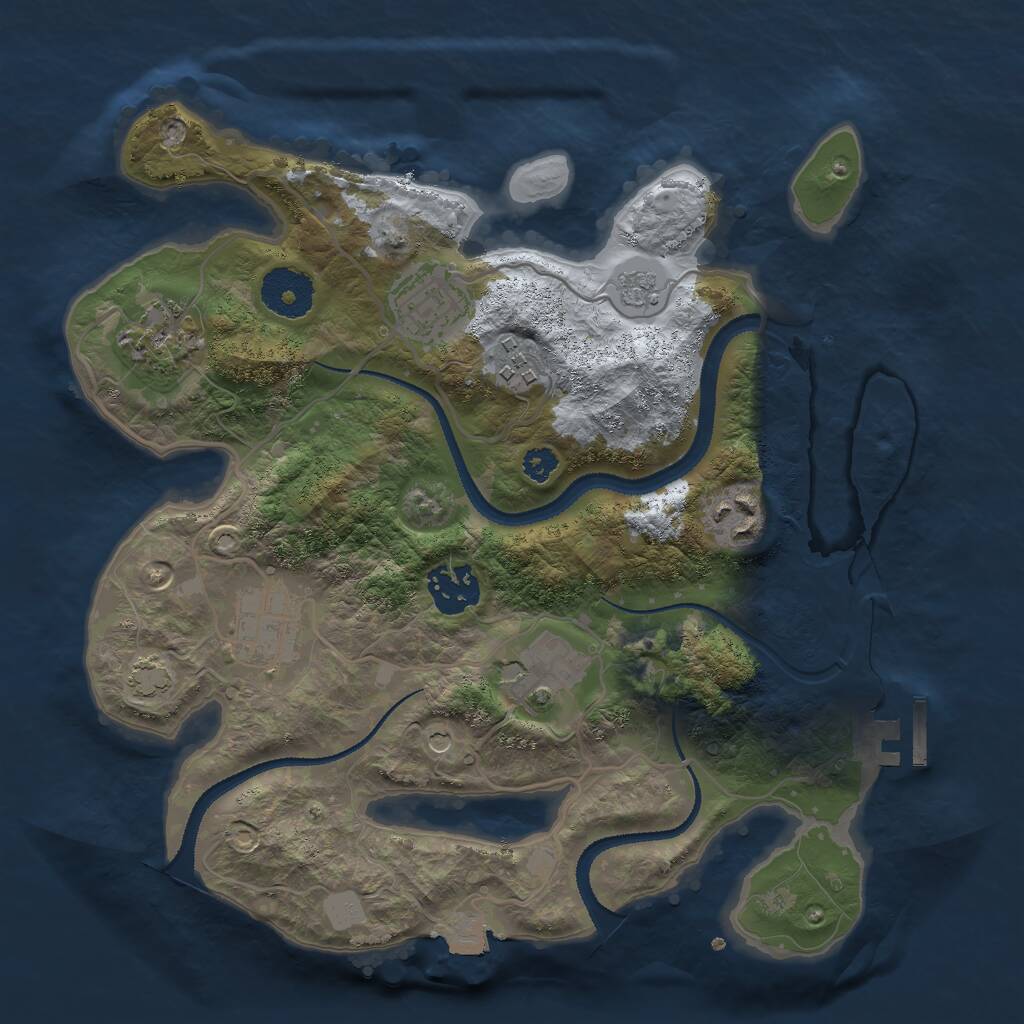 Rust Map: Procedural Map, Size: 3000, Seed: 811602703, 12 Monuments