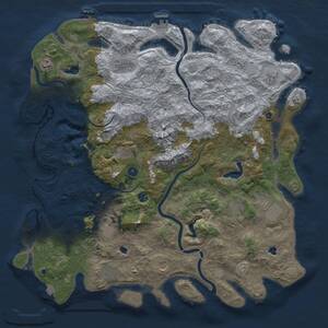 Thumbnail Rust Map: Procedural Map, Size: 5000, Seed: 376967971, 17 Monuments