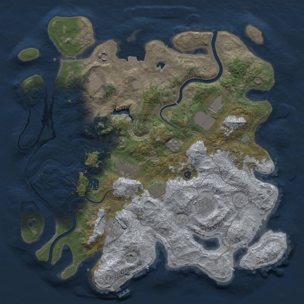 Rust Map: Procedural Map, Size: 4000, Seed: 998197, 15 Monuments