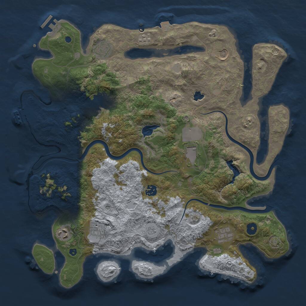 Rust Map: Procedural Map, Size: 4000, Seed: 1064369153, 15 Monuments
