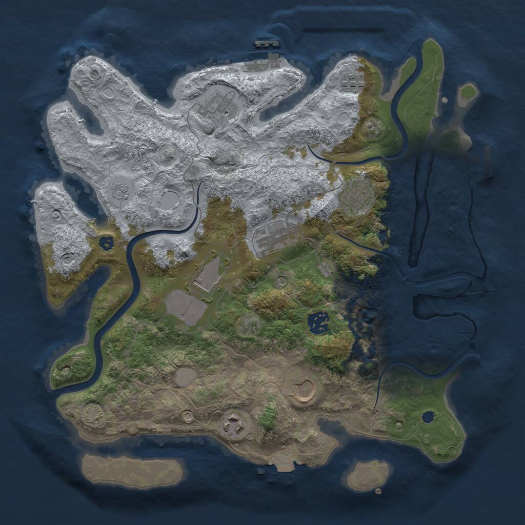 Rust Map: Procedural Map, Size: 3500, Seed: 12041979, 14 Monuments