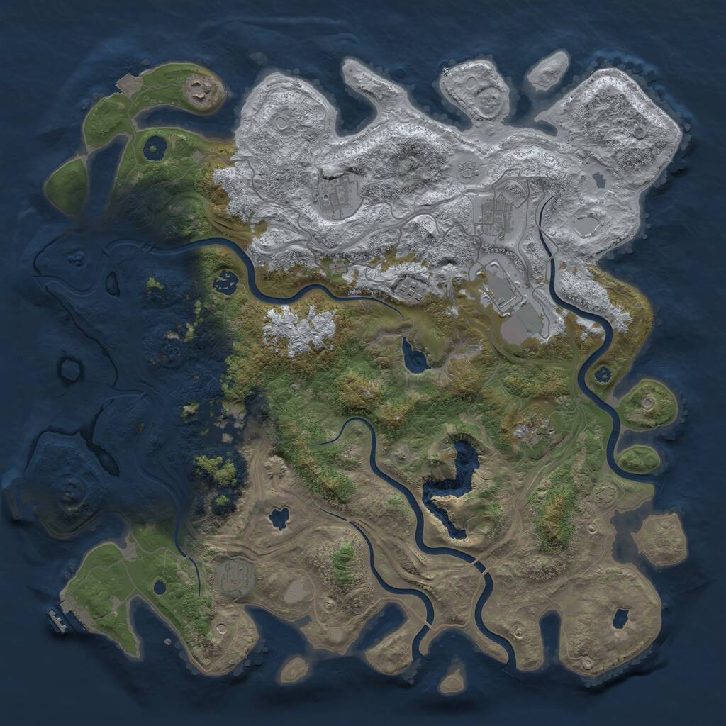 Rust Map: Procedural Map, Size: 4500, Seed: 1727130817, 15 Monuments