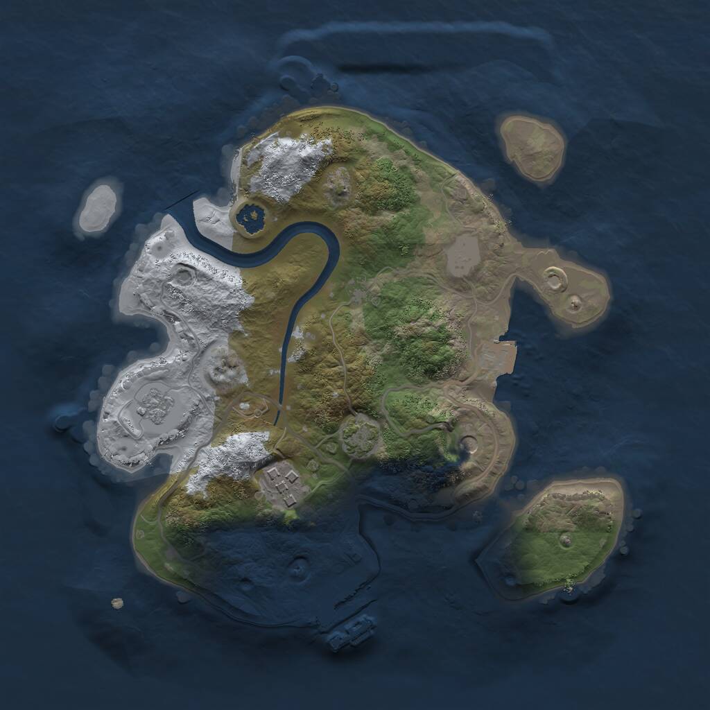 Rust Map: Procedural Map, Size: 2500, Seed: 1758249738, 6 Monuments
