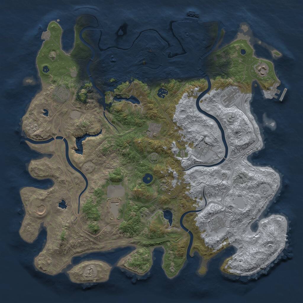 Rust Map: Procedural Map, Size: 4500, Seed: 563733881, 17 Monuments