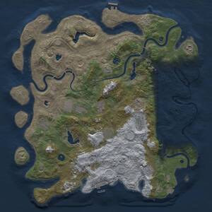 Thumbnail Rust Map: Procedural Map, Size: 4500, Seed: 44387277, 17 Monuments