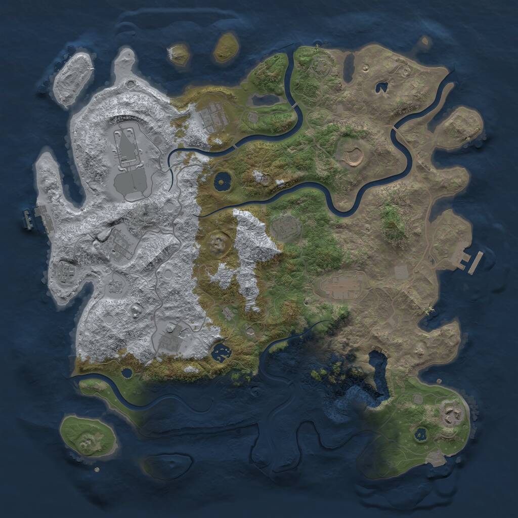 Rust Map: Procedural Map, Size: 4200, Seed: 762570878, 16 Monuments