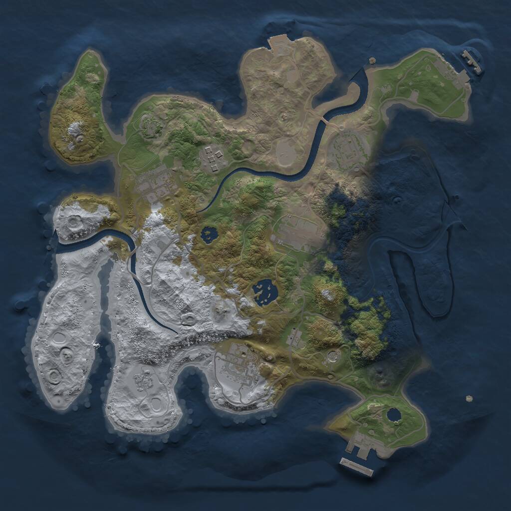 Rust Map: Procedural Map, Size: 3000, Seed: 22313, 12 Monuments