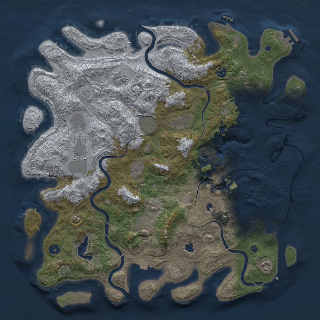 Rust Map: Procedural Map, Size: 4500, Seed: 573914245, 16 Monuments