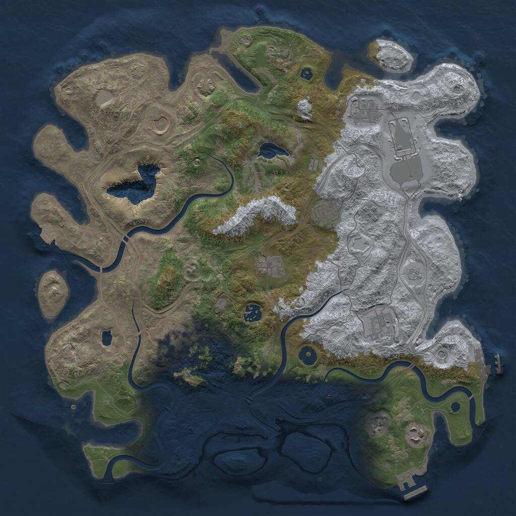 Rust Map: Procedural Map, Size: 4250, Seed: 1844531886, 17 Monuments