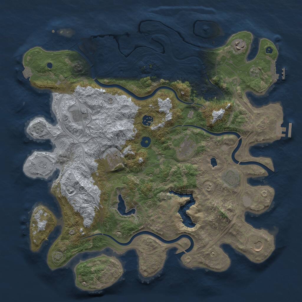 Rust Map: Procedural Map, Size: 4250, Seed: 13385689, 14 Monuments