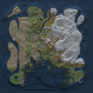 Thumbnail Rust Map: Procedural Map, Size: 3650, Seed: 66137, 15 Monuments