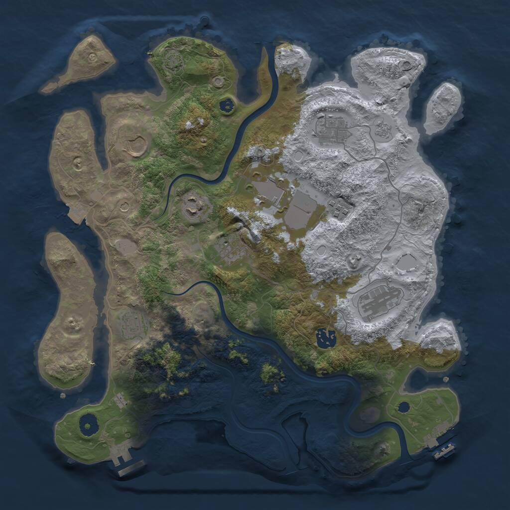 Rust Map: Procedural Map, Size: 3650, Seed: 66137, 15 Monuments