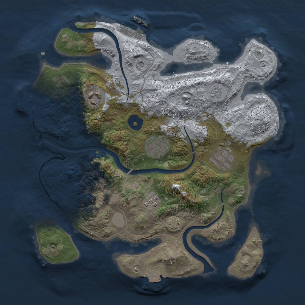 Rust Map: Procedural Map, Size: 3000, Seed: 434202561, 10 Monuments