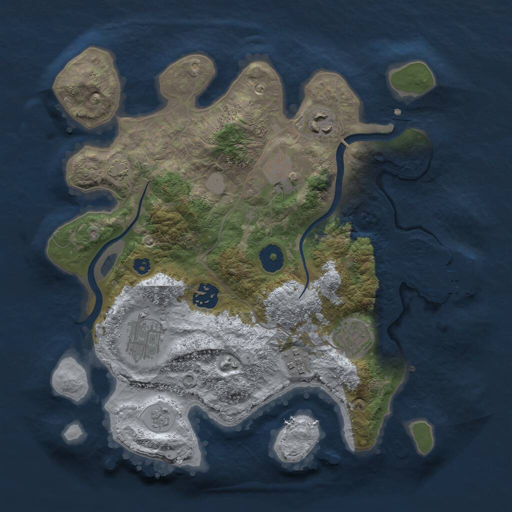 Rust Map: Procedural Map, Size: 3000, Seed: 4965318, 10 Monuments
