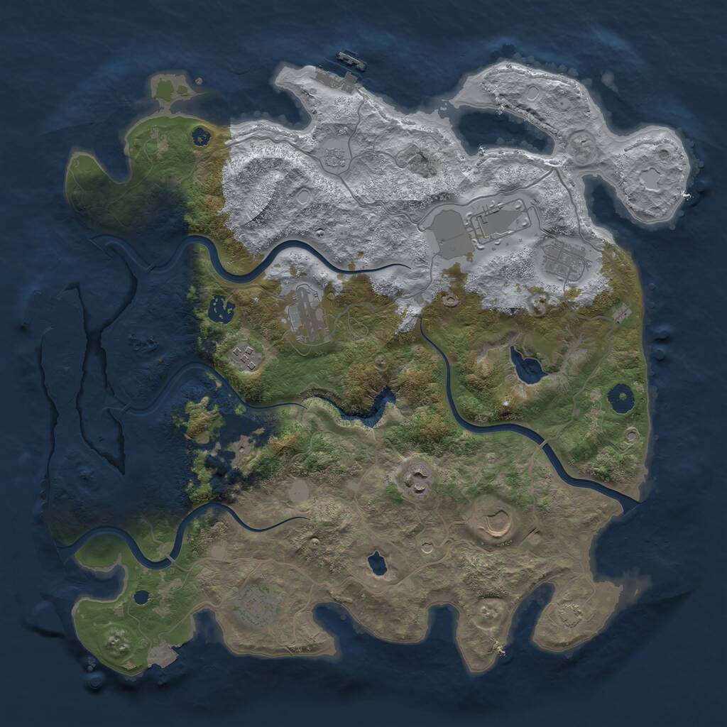 Rust Map: Procedural Map, Size: 4000, Seed: 785846909, 15 Monuments