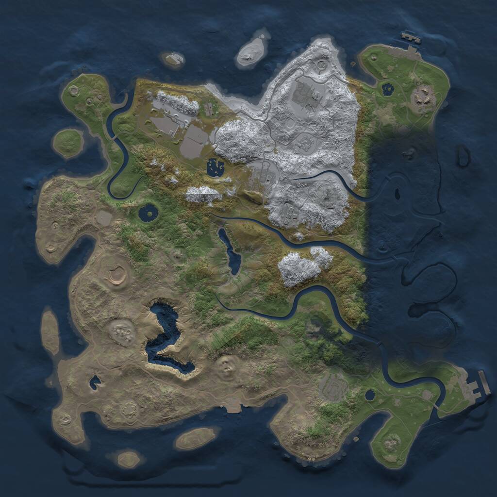 Rust Map: Procedural Map, Size: 4000, Seed: 1000924920, 14 Monuments