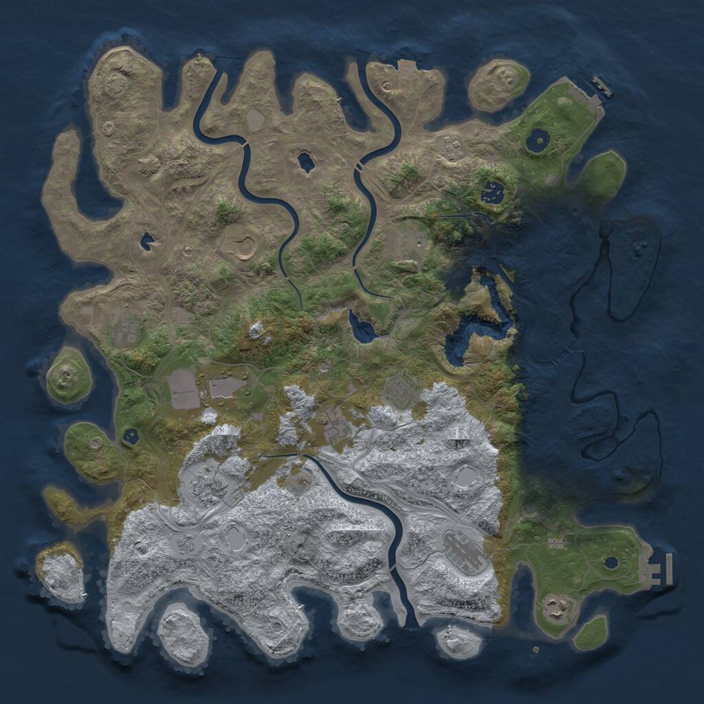 Rust Map: Procedural Map, Size: 4500, Seed: 20261231, 17 Monuments