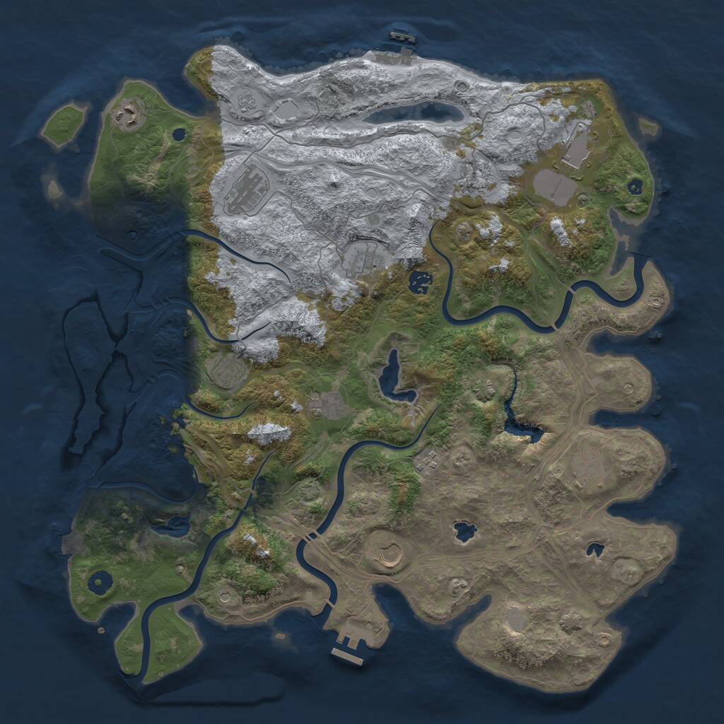 Rust Map: Procedural Map, Size: 4500, Seed: 710769803, 17 Monuments
