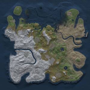 Thumbnail Rust Map: Procedural Map, Size: 3800, Seed: 1798069640, 17 Monuments