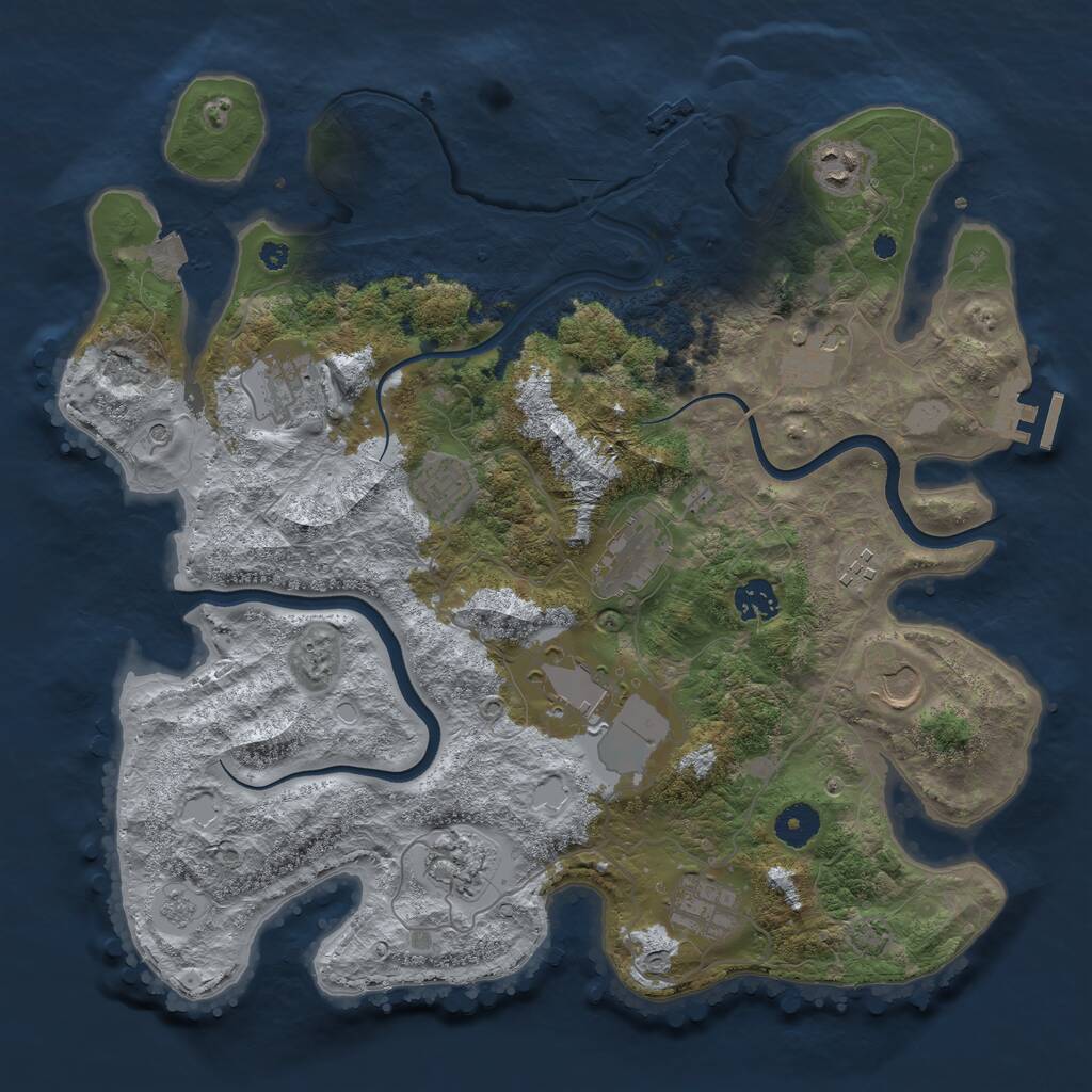 Rust Map: Procedural Map, Size: 3800, Seed: 1798069640, 17 Monuments