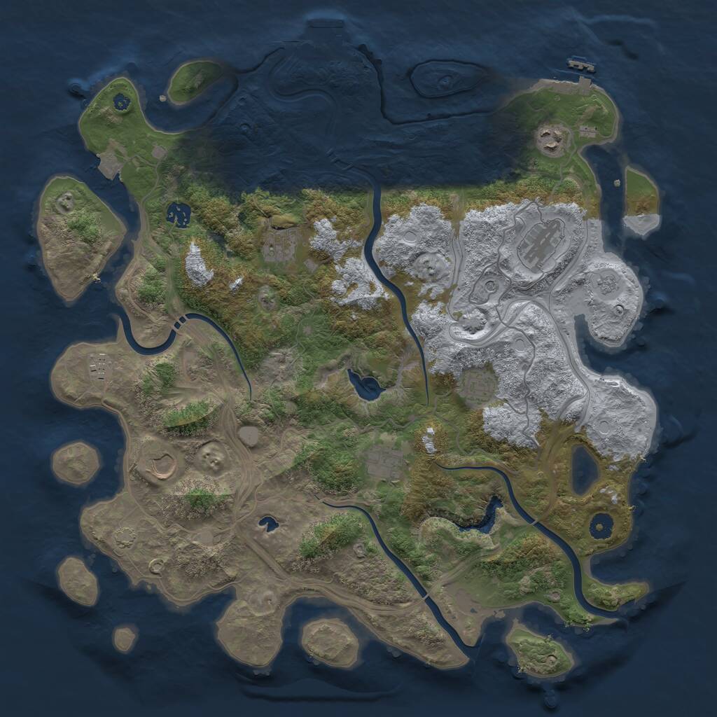 Rust Map: Procedural Map, Size: 4250, Seed: 1247574242, 14 Monuments