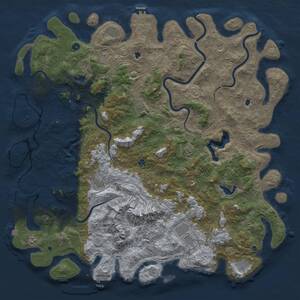 Thumbnail Rust Map: Procedural Map, Size: 6000, Seed: 607078060, 19 Monuments
