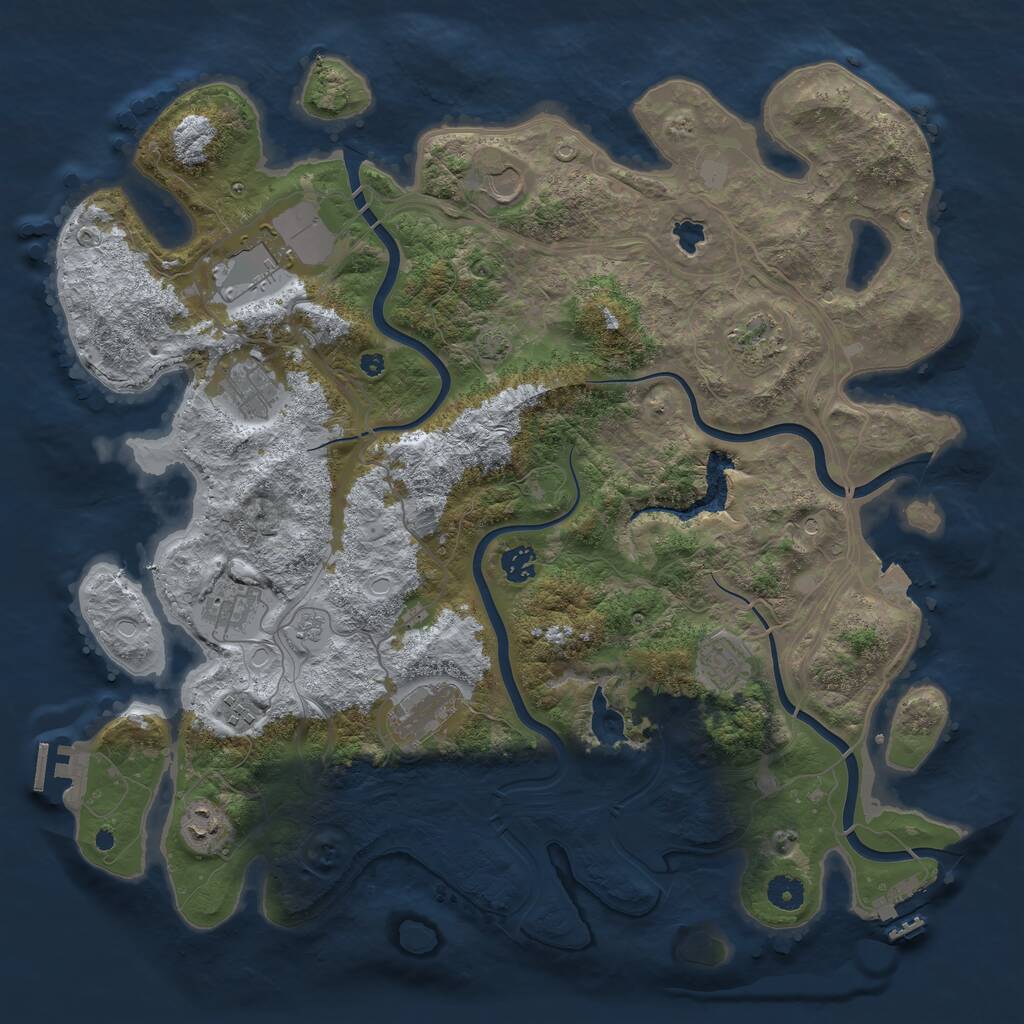 Rust Map: Procedural Map, Size: 4250, Seed: 827700413, 16 Monuments