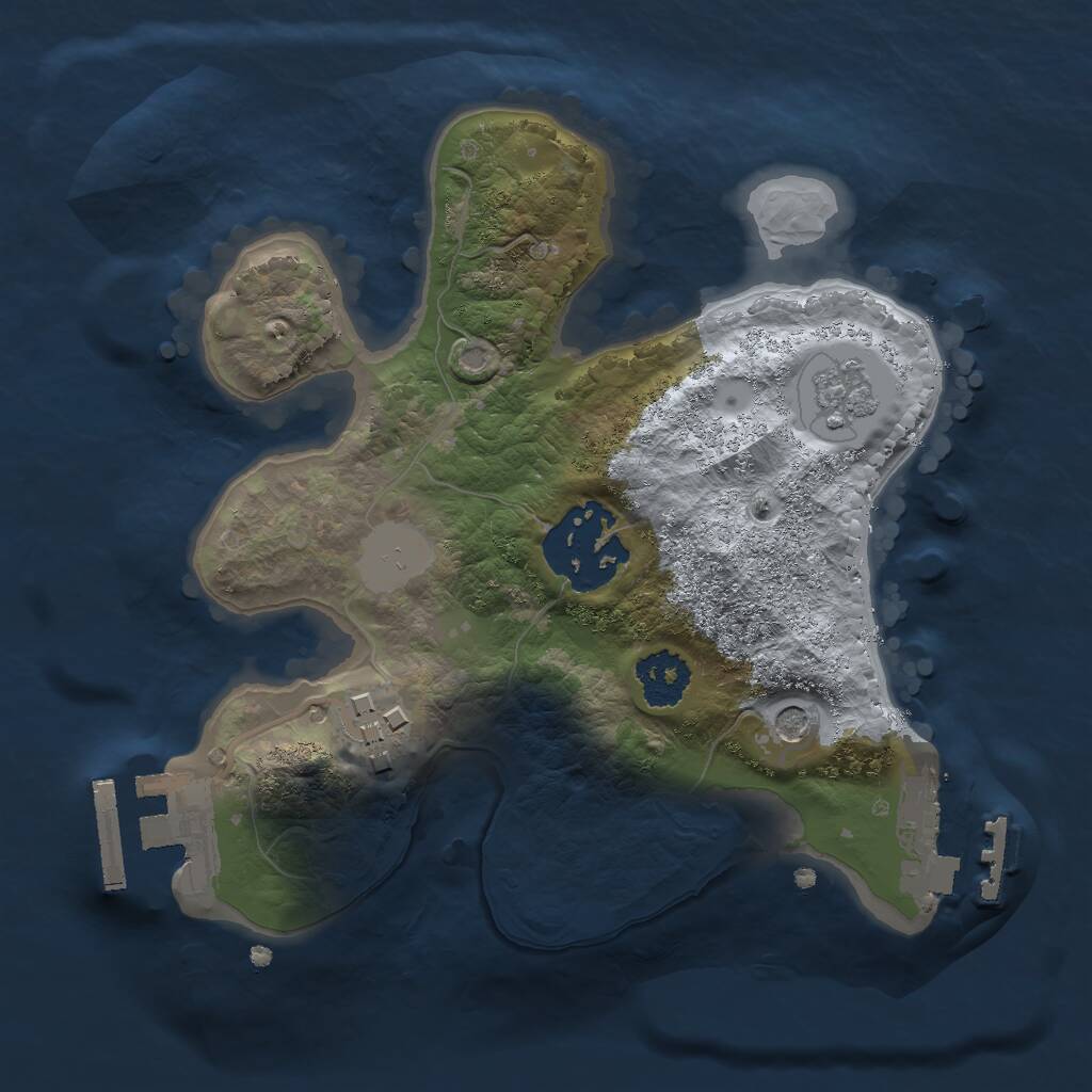 Rust Map: Procedural Map, Size: 2000, Seed: 2143213647, 7 Monuments