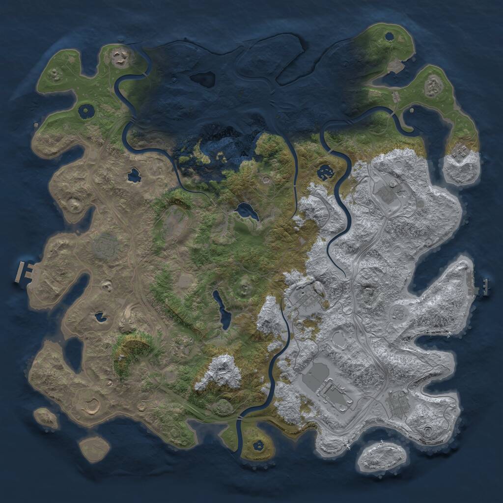 Rust Map: Procedural Map, Size: 4800, Seed: 1692880182, 17 Monuments
