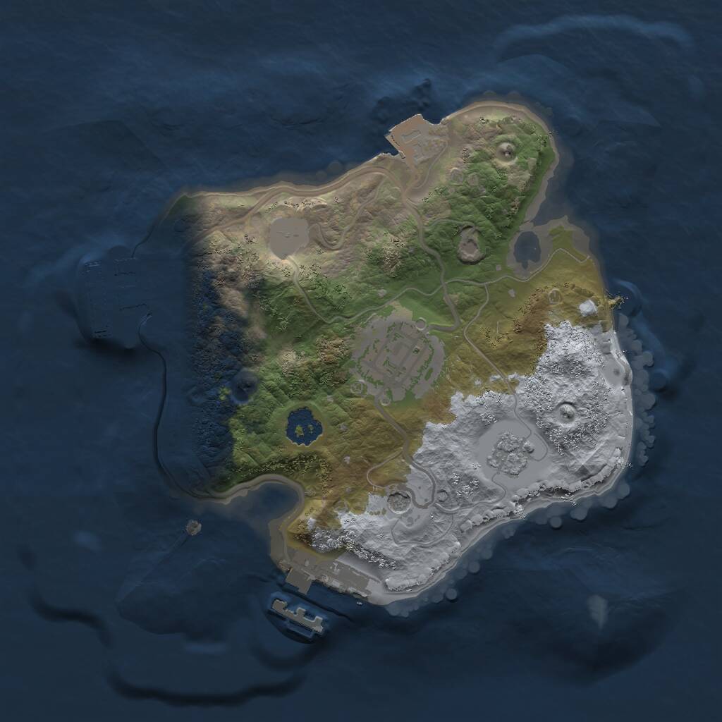 Rust Map: Procedural Map, Size: 2000, Seed: 1693865060, 6 Monuments