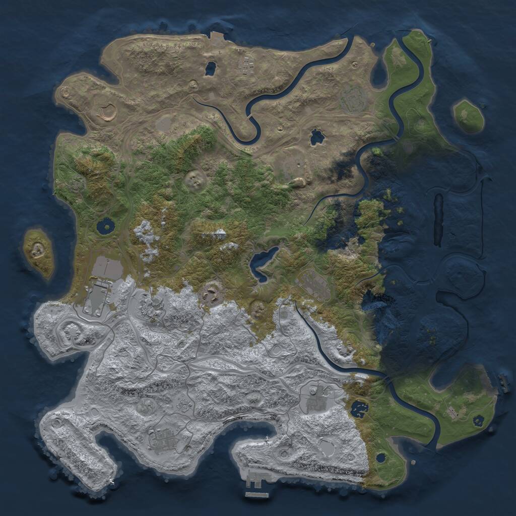 Rust Map: Procedural Map, Size: 4507, Seed: 2147483647, 17 Monuments