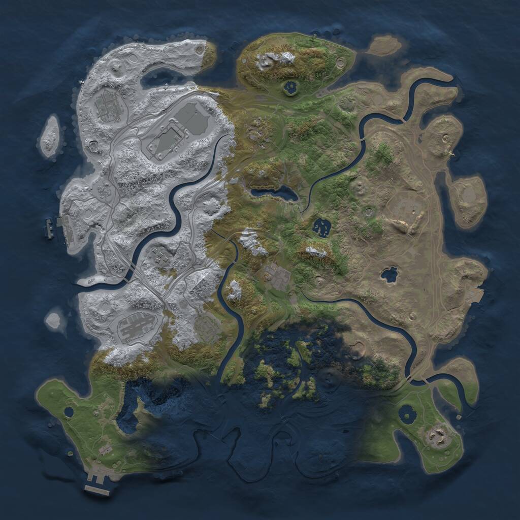 Rust Map: Procedural Map, Size: 4250, Seed: 13742318, 17 Monuments