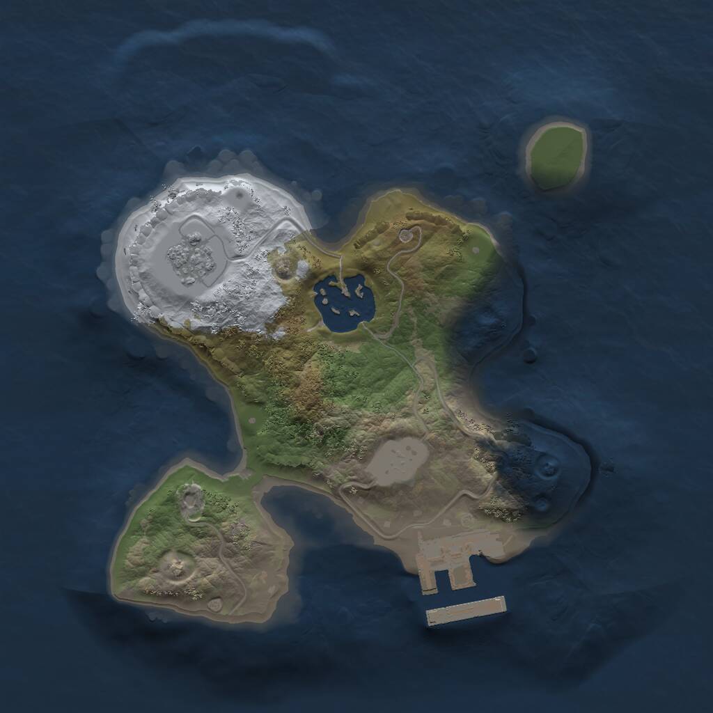 Rust Map: Procedural Map, Size: 1800, Seed: 7777, 4 Monuments