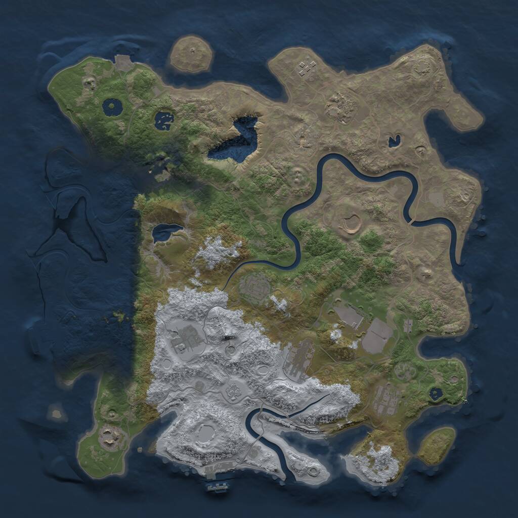 Rust Map: Procedural Map, Size: 4000, Seed: 504546303, 17 Monuments