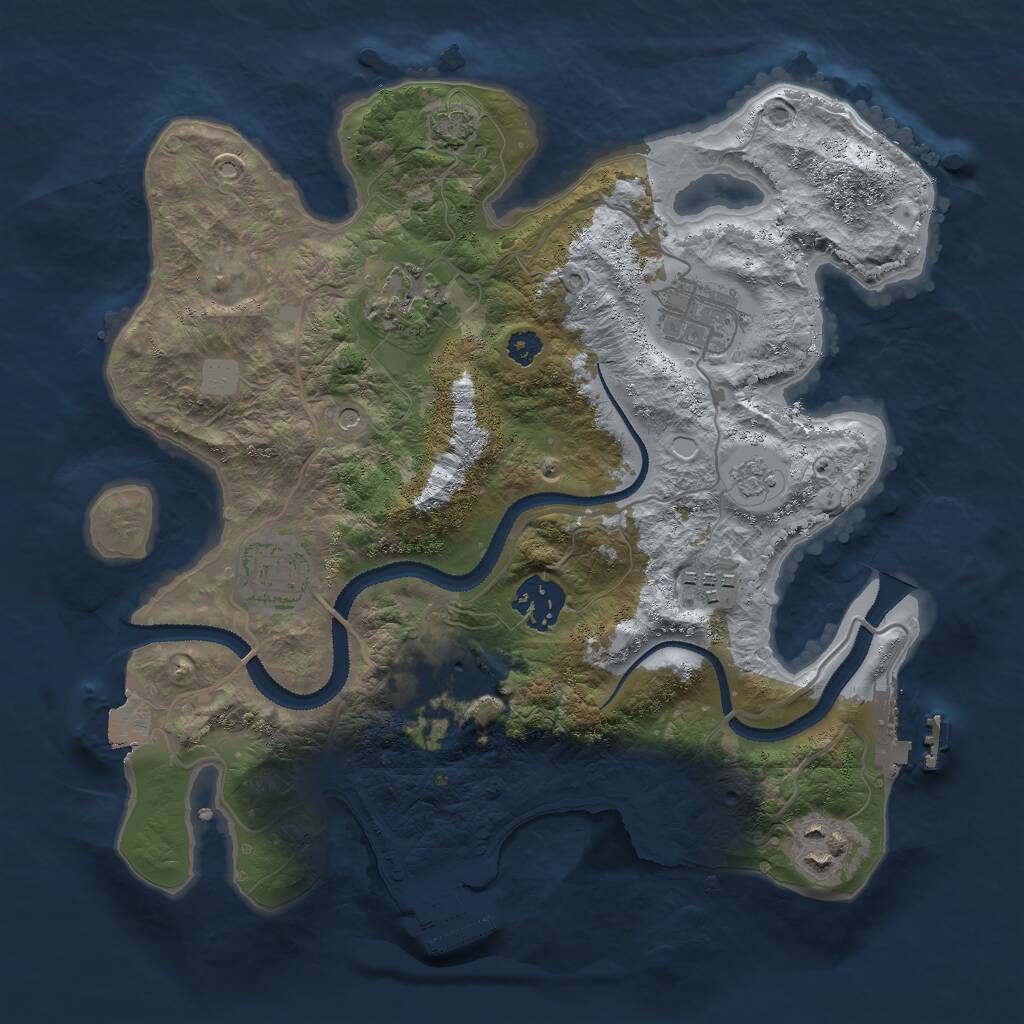 Rust Map: Procedural Map, Size: 3000, Seed: 1549045228, 13 Monuments