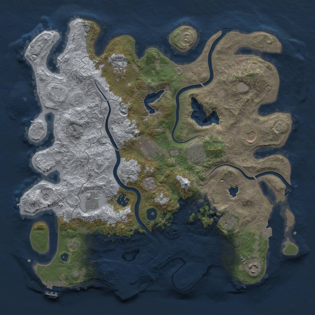 Rust Map: Procedural Map, Size: 4000, Seed: 1855308832, 15 Monuments