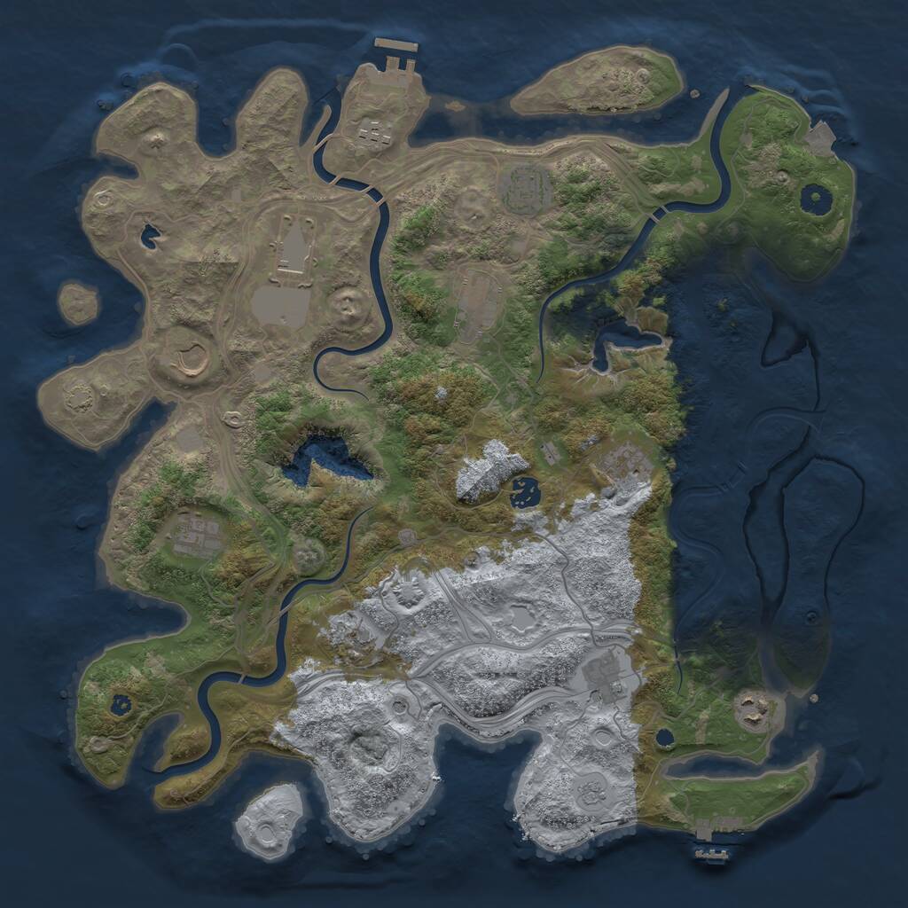 Rust Map: Procedural Map, Size: 4250, Seed: 781573423, 17 Monuments