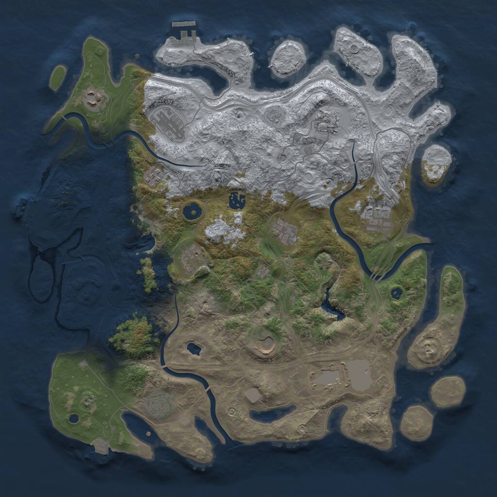 Rust Map: Procedural Map, Size: 4250, Seed: 1604661827, 17 Monuments