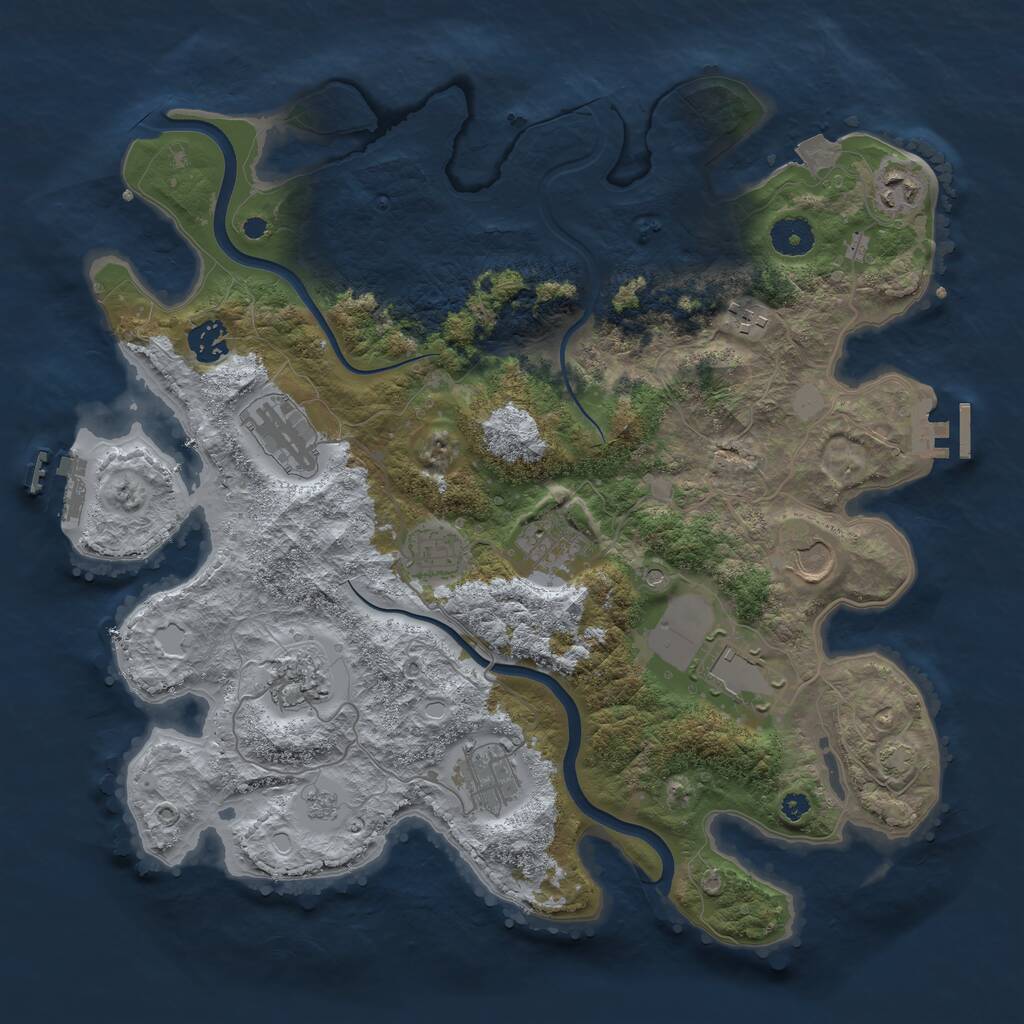 Rust Map: Procedural Map, Size: 3750, Seed: 21052008, 16 Monuments