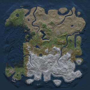 Thumbnail Rust Map: Procedural Map, Size: 4500, Seed: 1345772618, 17 Monuments