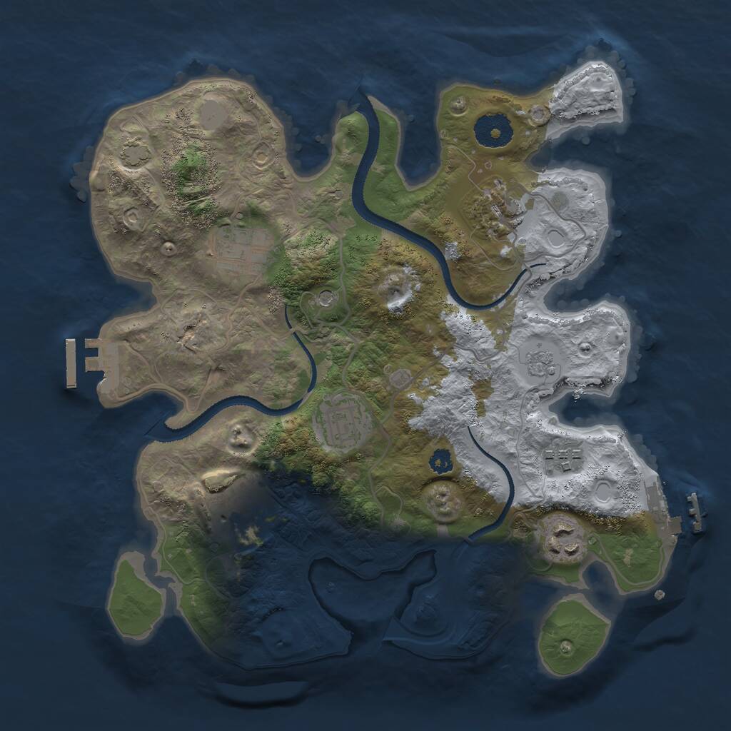 Rust Map: Procedural Map, Size: 3000, Seed: 977, 12 Monuments