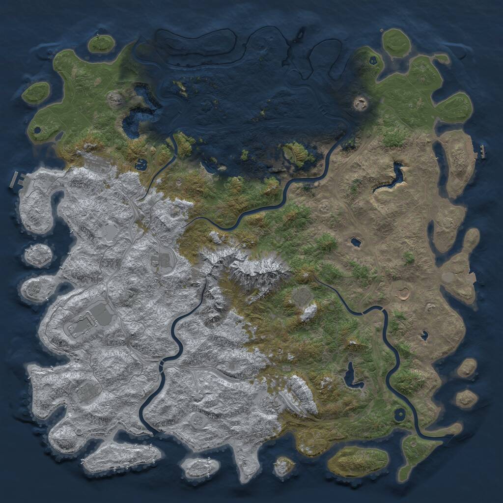 Rust Map: Procedural Map, Size: 6000, Seed: 1078492098, 17 Monuments