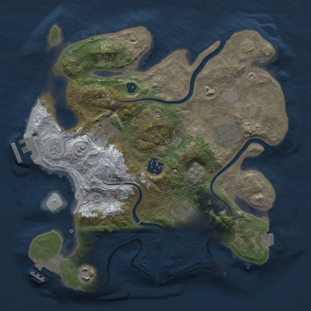 Rust Map: Procedural Map, Size: 3000, Seed: 1778516937, 12 Monuments