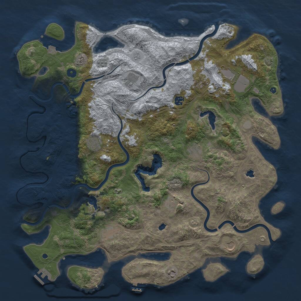Rust Map: Procedural Map, Size: 4800, Seed: 1389037307, 17 Monuments
