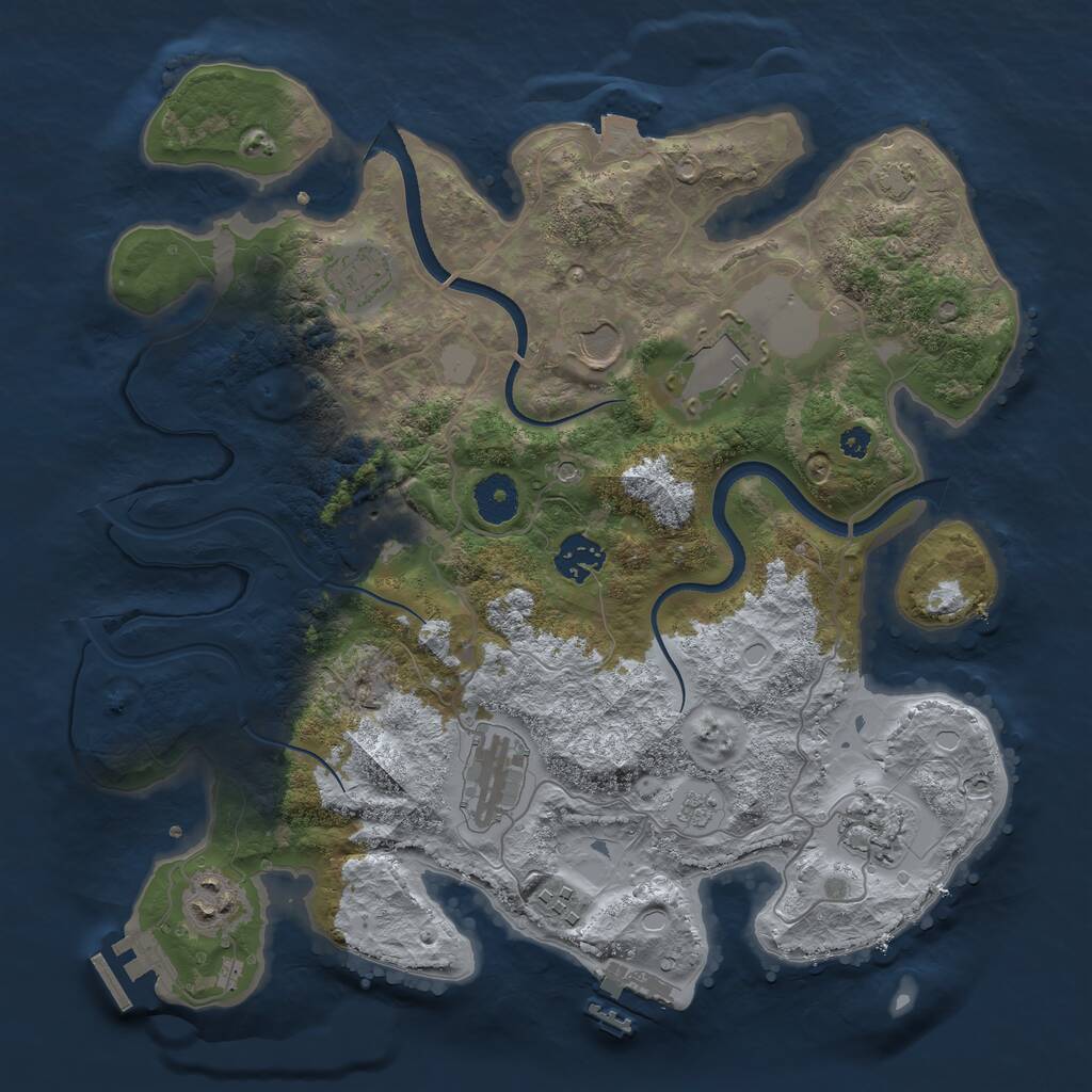 Rust Map: Procedural Map, Size: 3500, Seed: 6623412, 15 Monuments