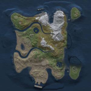 Thumbnail Rust Map: Procedural Map, Size: 2400, Seed: 2000435853, 6 Monuments