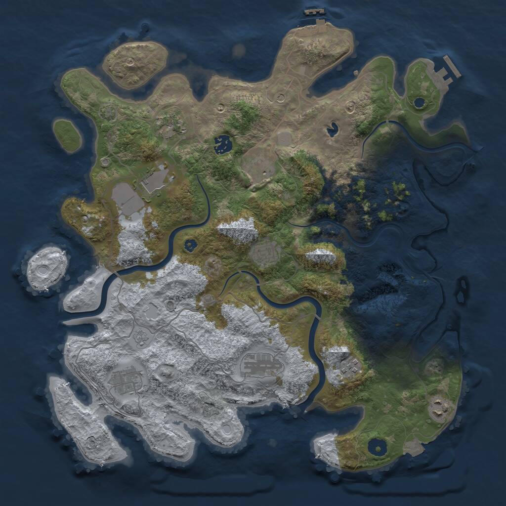Rust Map: Procedural Map, Size: 4000, Seed: 56027366, 15 Monuments