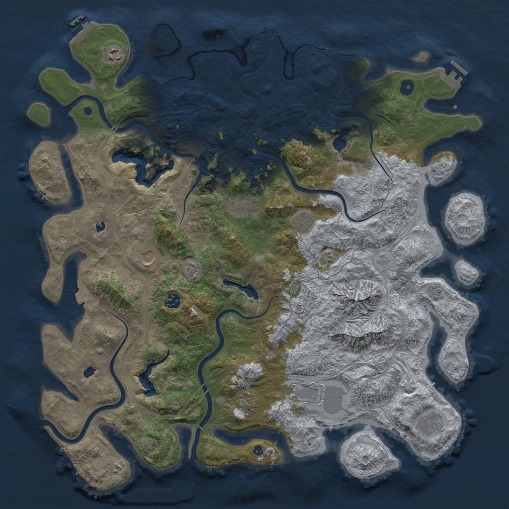 Rust Map: Procedural Map, Size: 5000, Seed: 4618, 15 Monuments