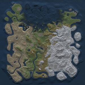 Thumbnail Rust Map: Procedural Map, Size: 5000, Seed: 4618, 15 Monuments